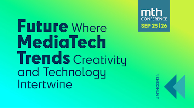 Banner for MTH Conference 2024 with the slogan "Future Where MediaTech Trends, Creativity, and Technology Intertwine", scheduled for September 25-26.